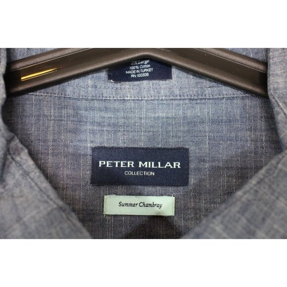 Peter Millar Collection Mens 2XL Summer Chambray Button Up Shirt K474 - Picture 3 of 5